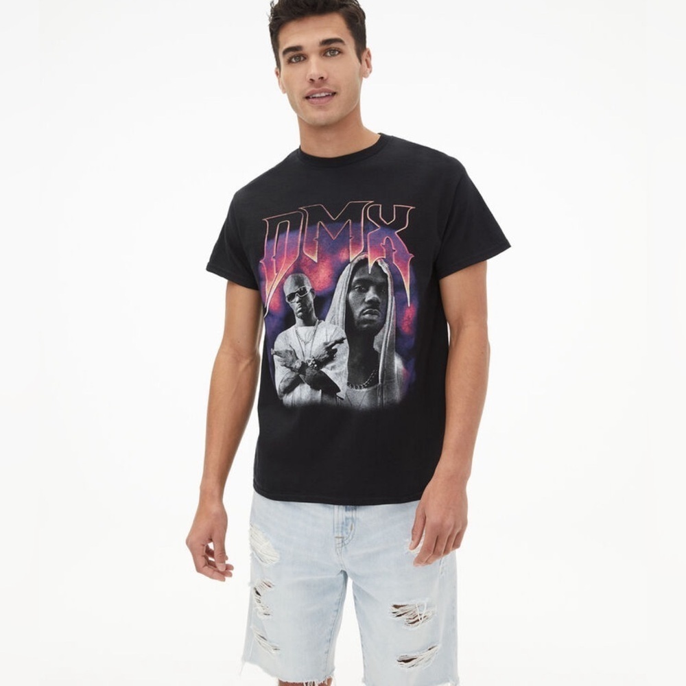 DMX Dual Black Graphic Short Sleeved Tee Shirt.  Sz M